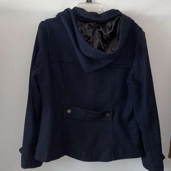 Celebrity Pink large Coat color blue closure zipper and buttons with hoodie - Picture 8 of 13